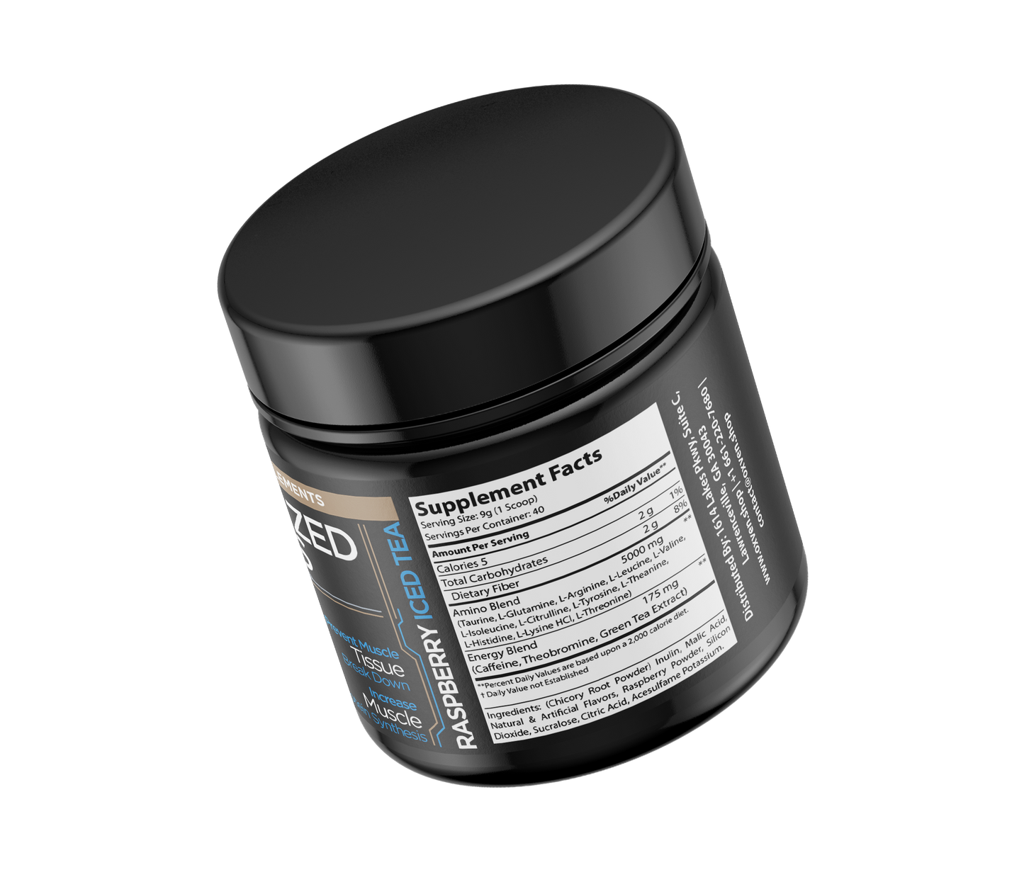 Energized Aminos Raspberry Iced Tea 360g - 40 servings